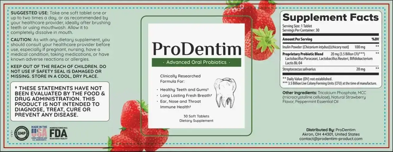 ProDentim Supplement Facts